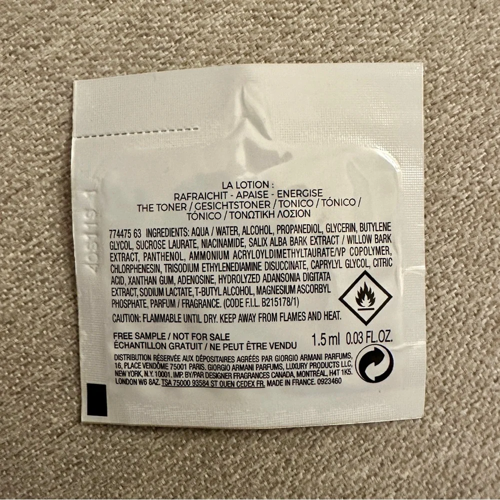 Giorgio Armani Men's Skincare Samples